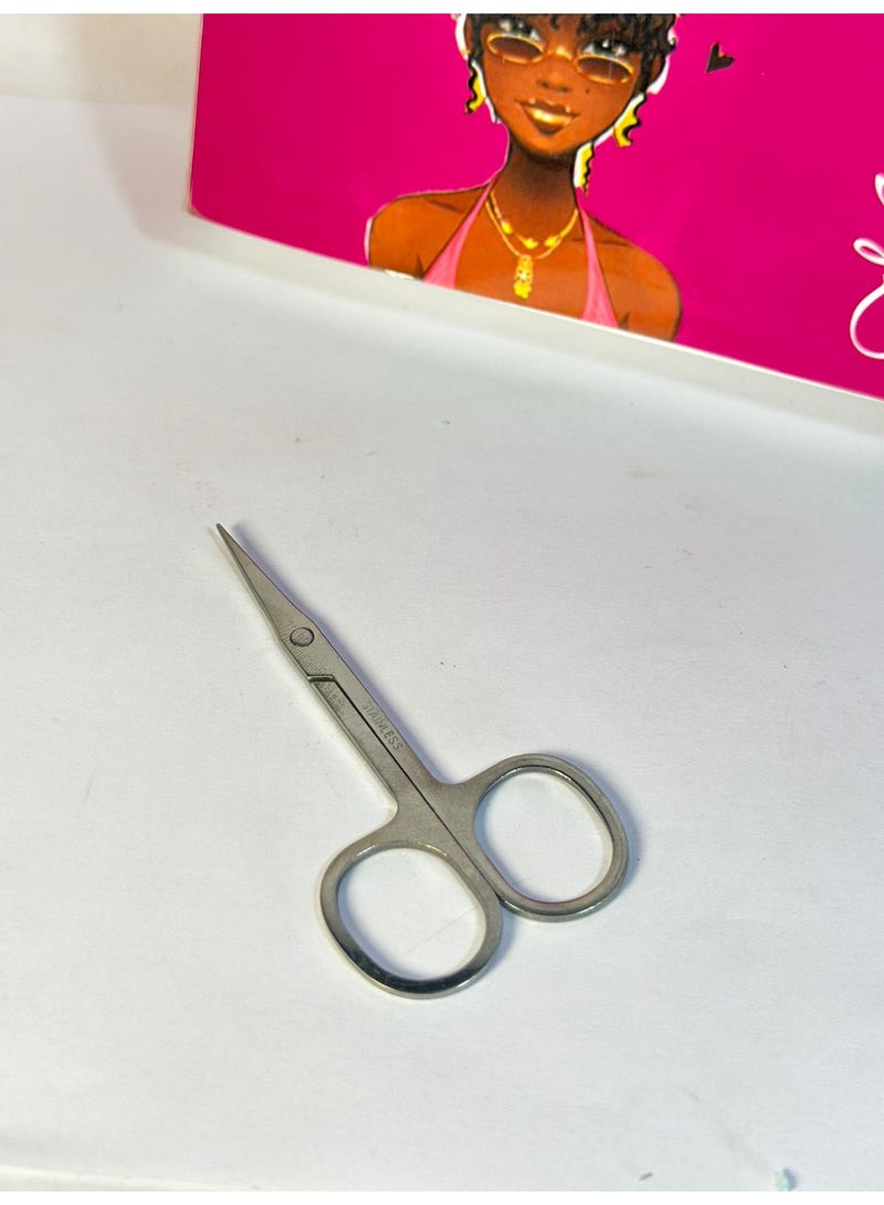 Stainless Steel Scissor with Curved Sharp Edge Blades for Eyebrow, Facial Hairs and Eyelashes 1PC - Image 5